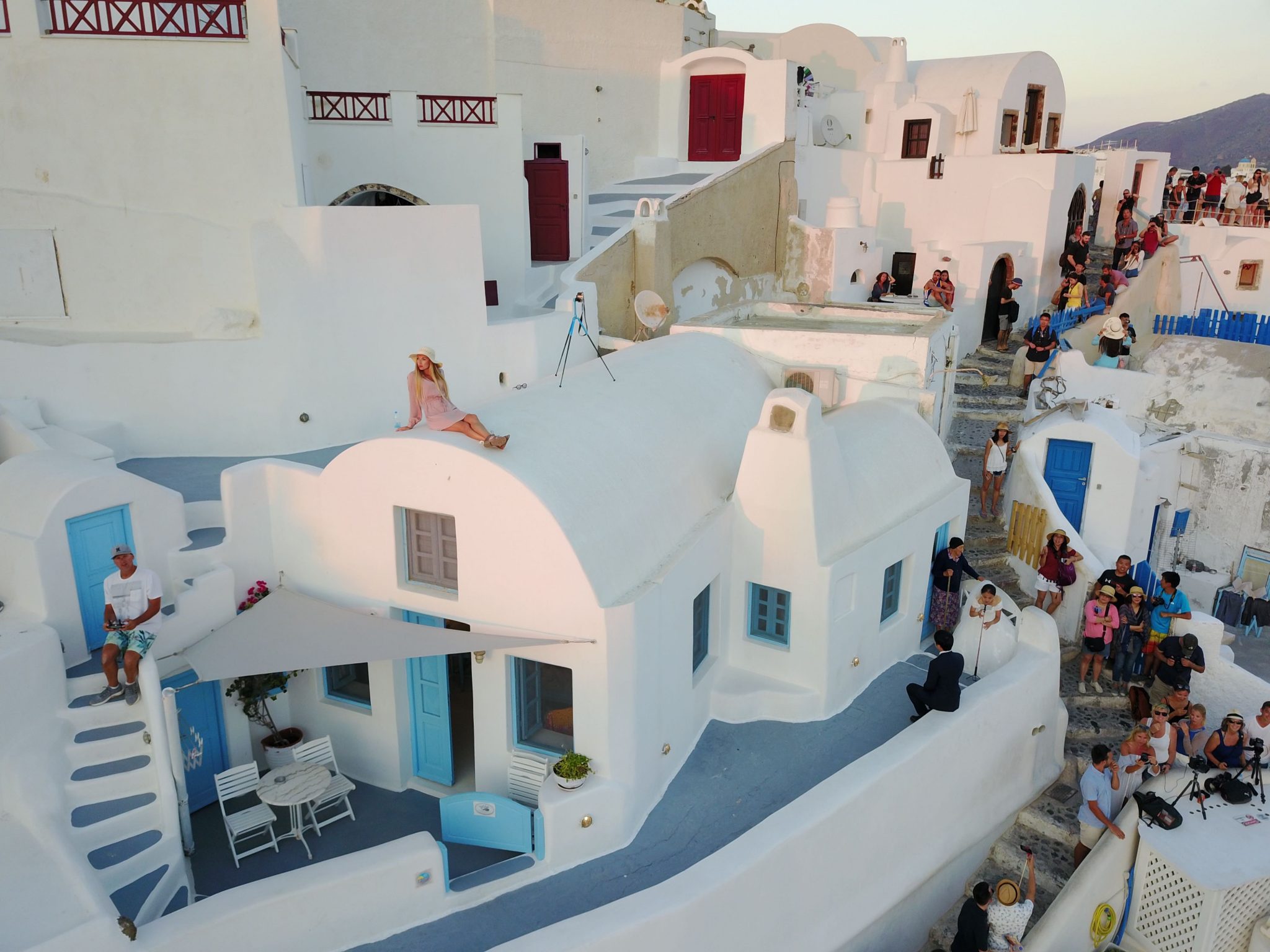 rooftop of Airbnb in Oia, Santorini