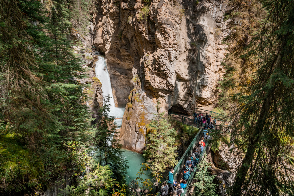 Johnston Canyon lower falls line