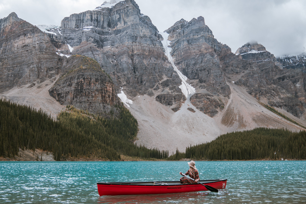 Canoeing Moraine Lake