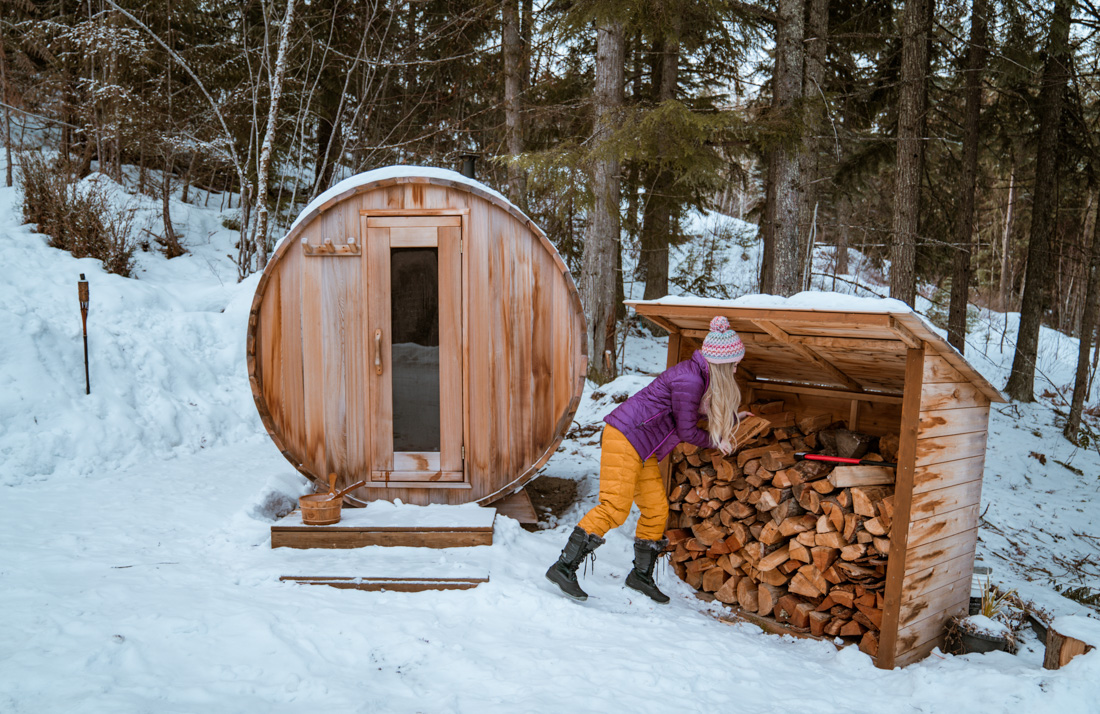 Downey Cabin wood fire sauna Nelson BC