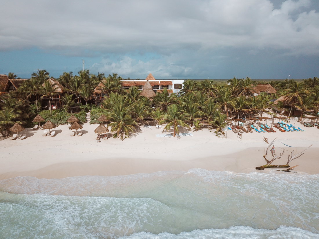 encantada tulum aeriel drone view