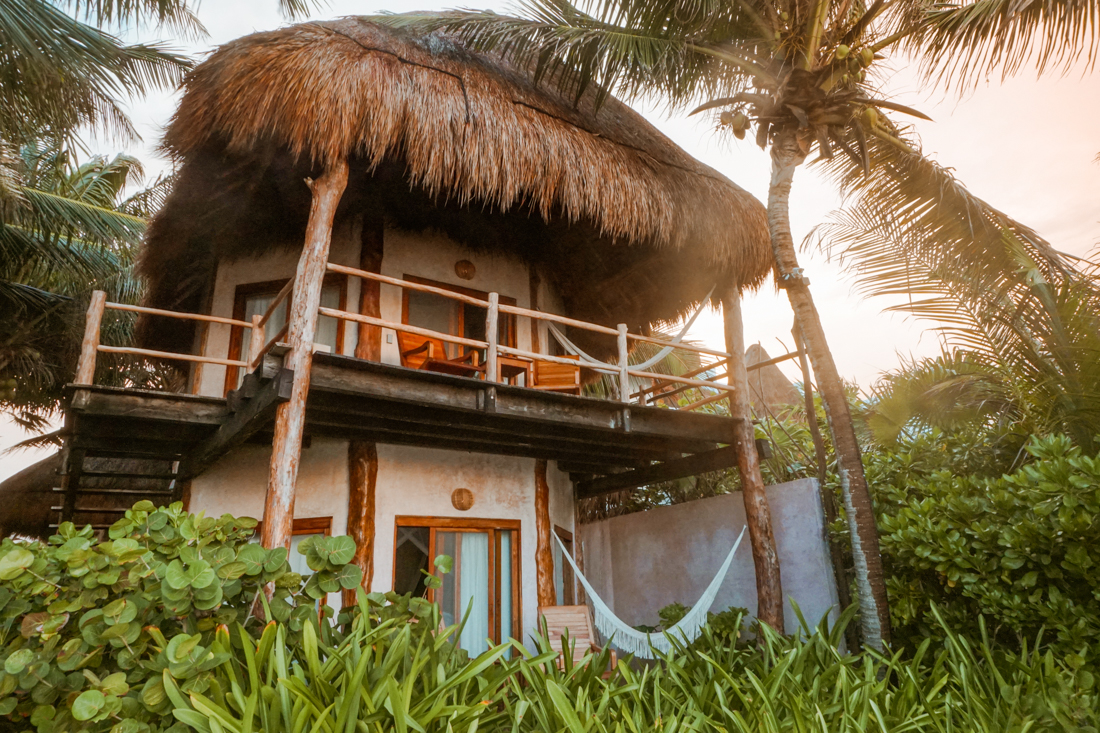 Encantada Tulum thatched bungalow