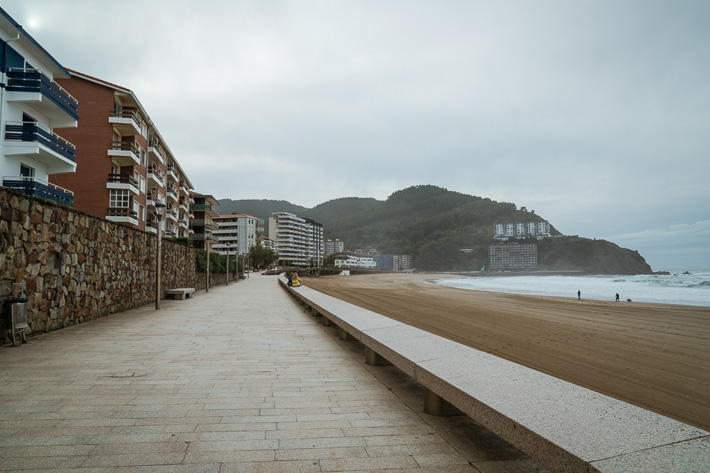 Bakio Spain boardwalk and beach