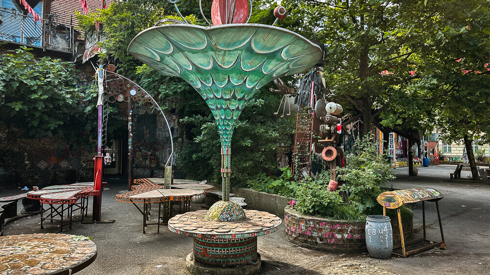 Ljubljana AKC Metelkova Mesto metal sculpture
