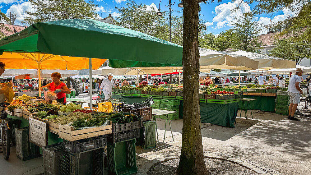 Ljubljana Central Market stalls