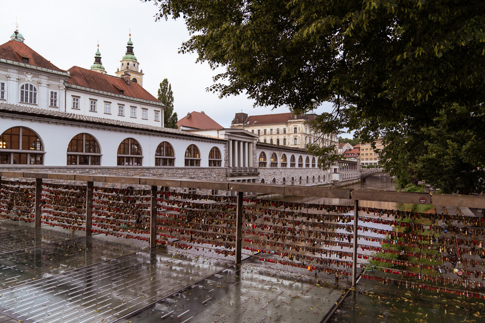 Ljubljana Lock Bridge Mesarski most aka Butchers Bridge