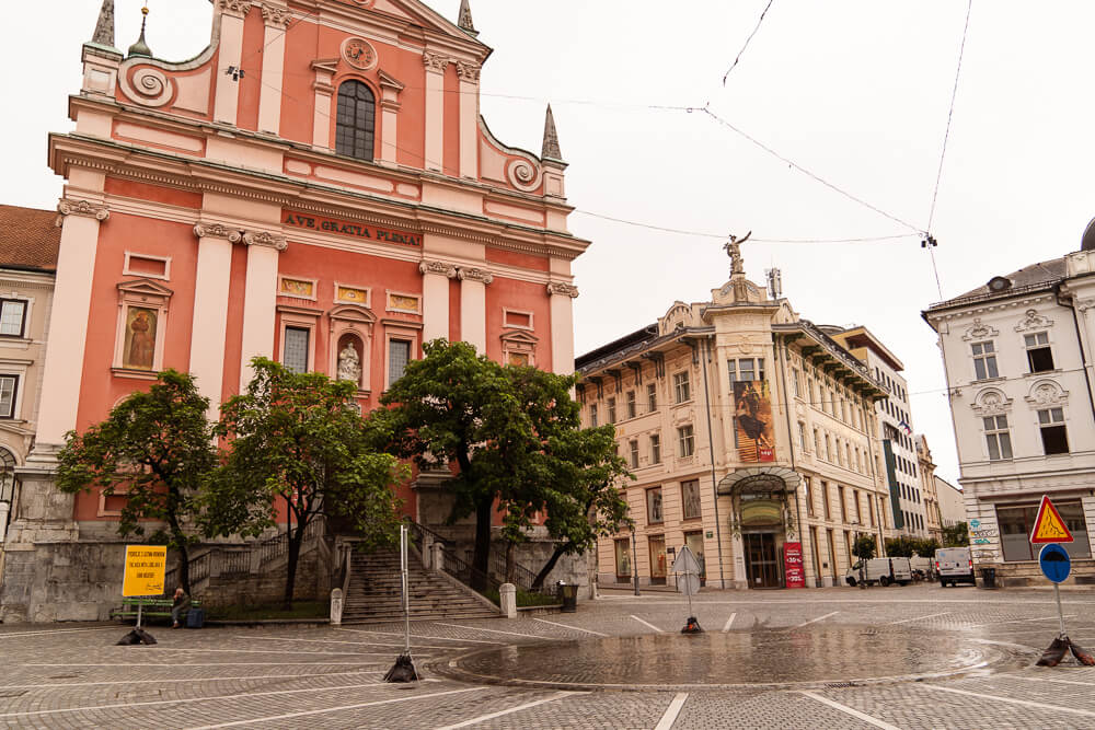 Ljubljana Preseren Square and Franciscan Church