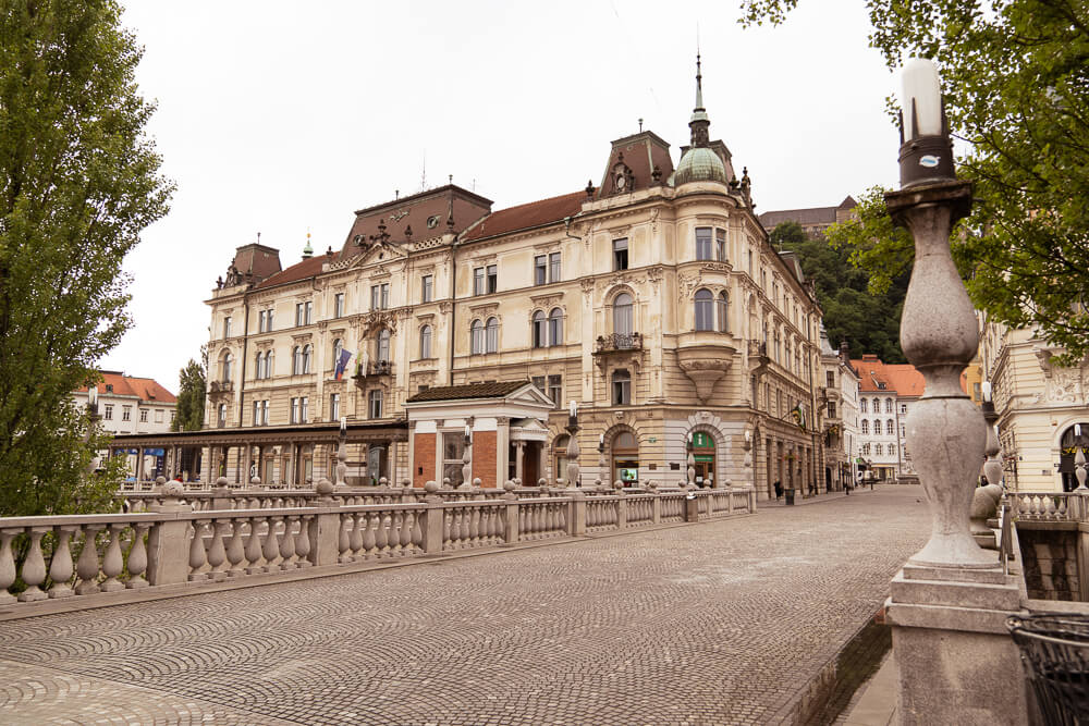 Ljubljana triple bridge old town