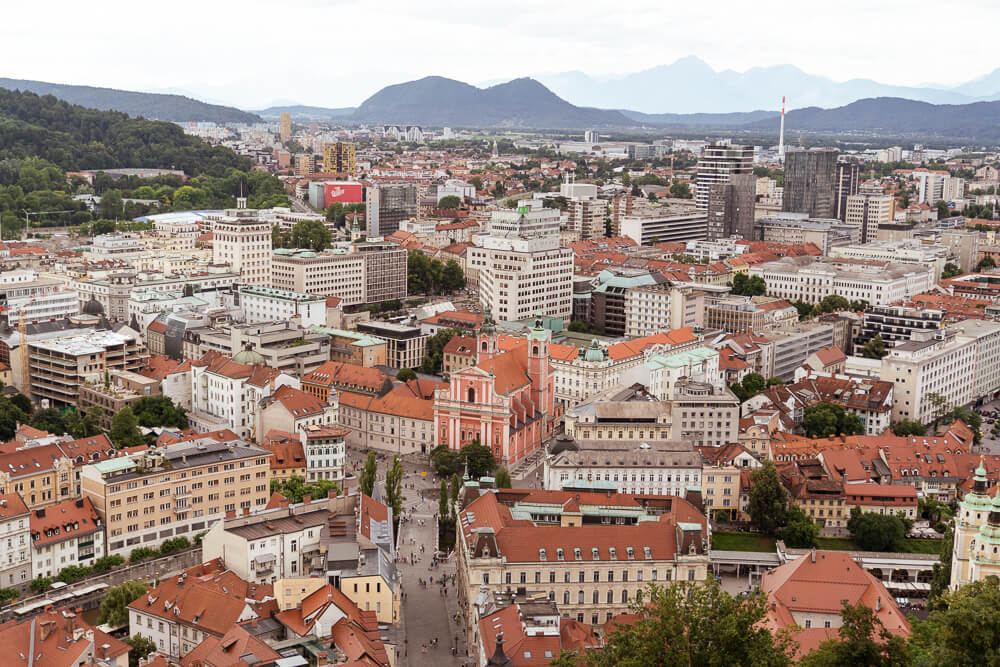 Ljubljana old town from the castle_