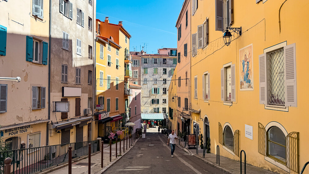 Ajaccio colorful pastel streets