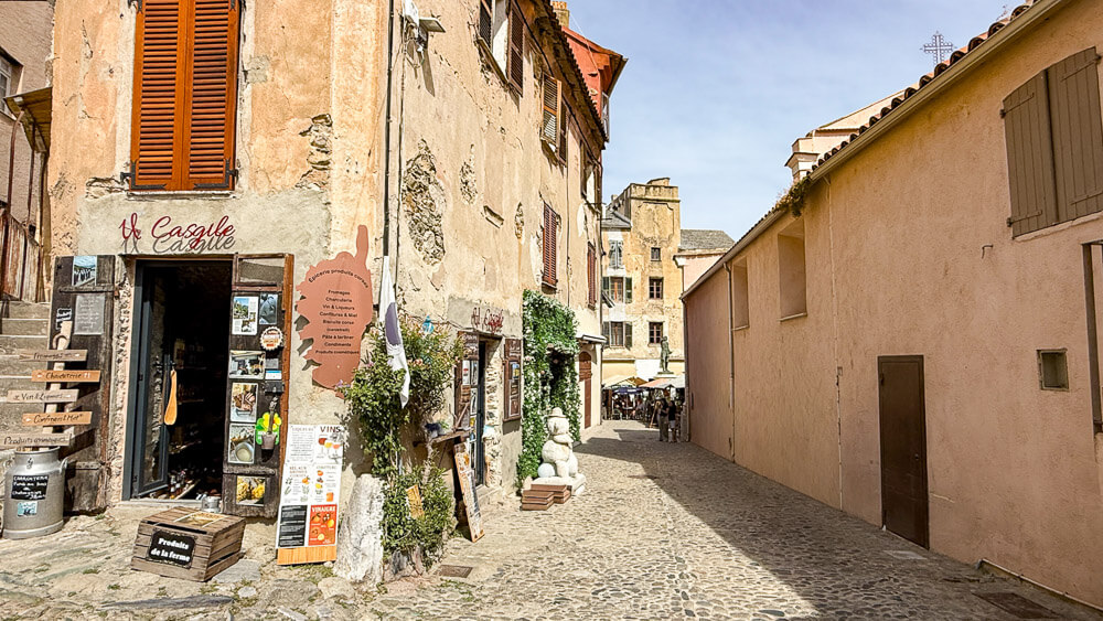 Corte Corsica cobblestone streets