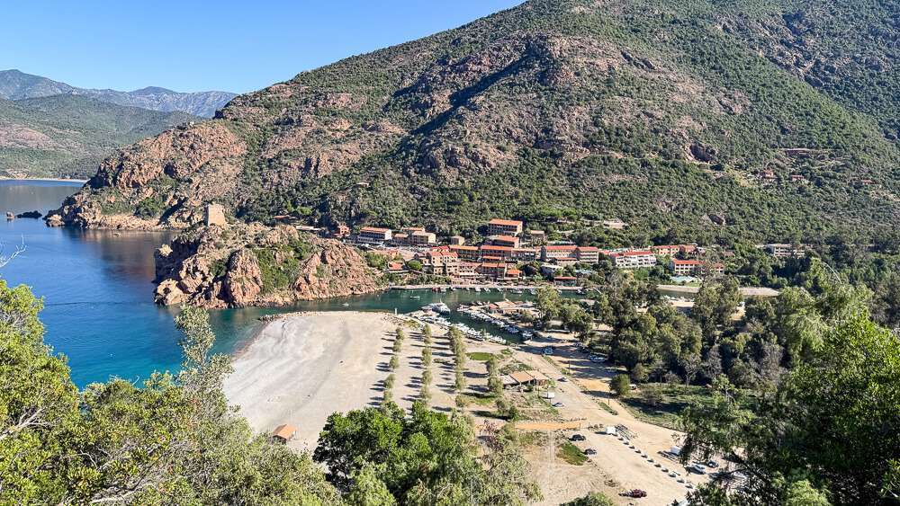 Porto, Corsica from D81 from the south