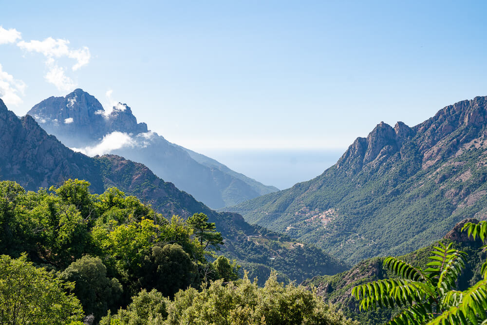 Corsica lush green mountains in October